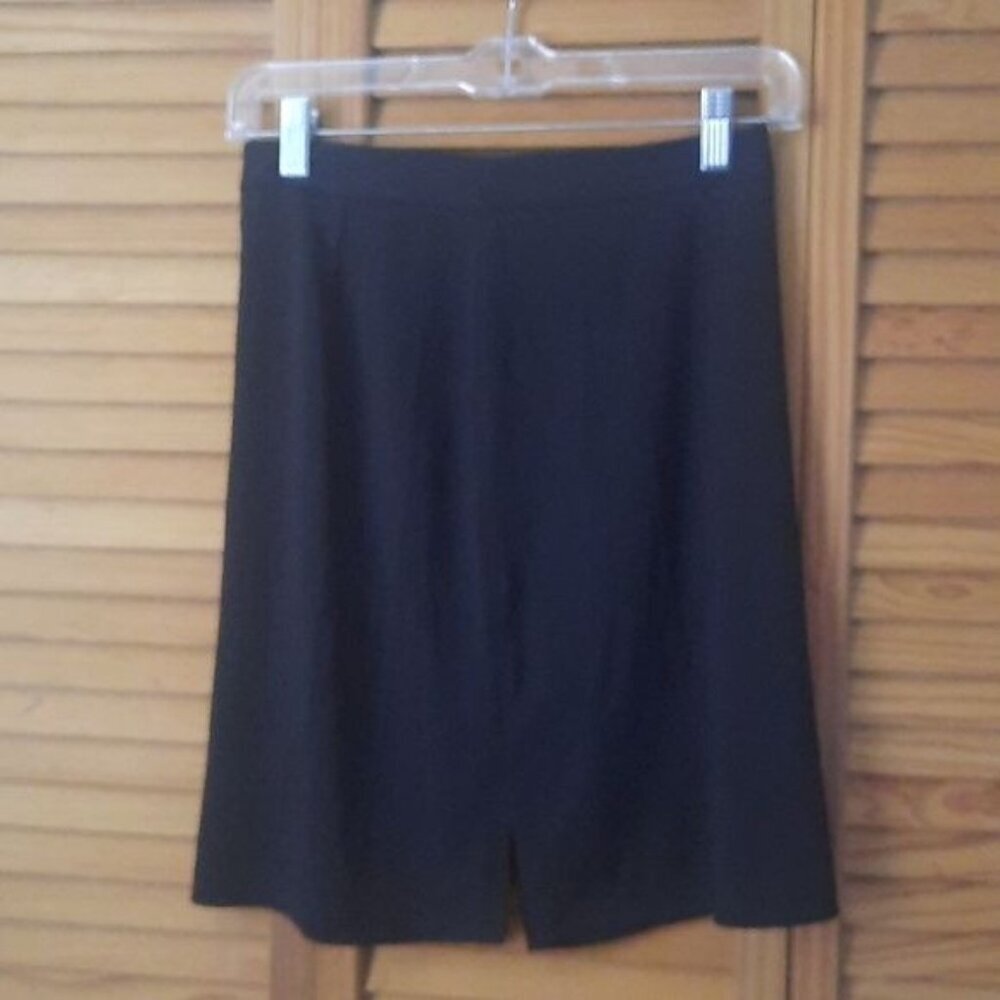 Ann Taylor Petites Black A-Line Rayon Blend Zipper Back Skirt Size 2P